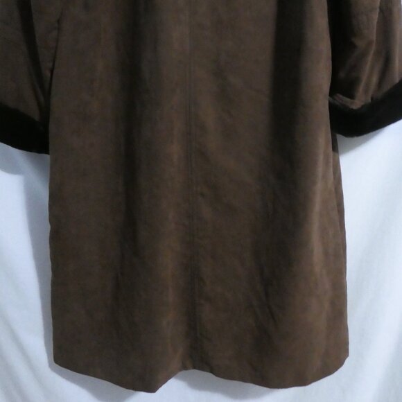 JONES NEW YORK | medium | Long Brown Button-Up Closure Hooded Coat - Picture 15 of 16